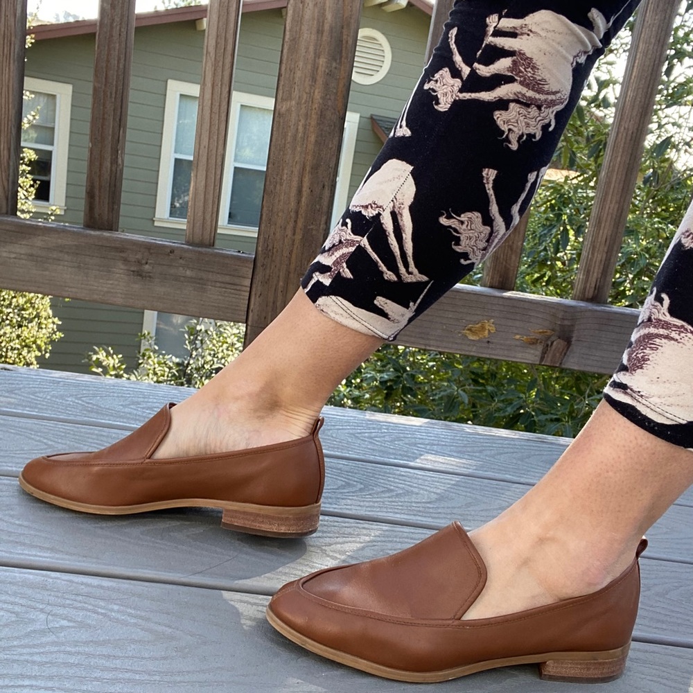 Susina Kellen Almond Toe Loafer Brown Leather